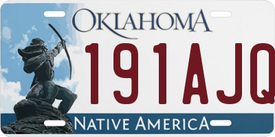 OK license plate 191AJQ