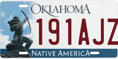 OK license plate 191AJZ