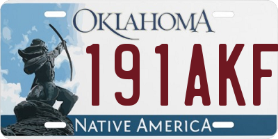 OK license plate 191AKF