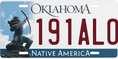 OK license plate 191ALO