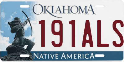 OK license plate 191ALS