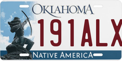 OK license plate 191ALX