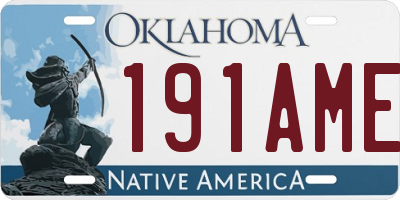 OK license plate 191AME