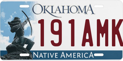 OK license plate 191AMK