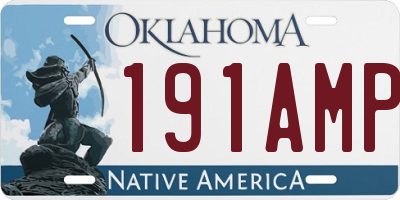 OK license plate 191AMP