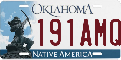 OK license plate 191AMQ