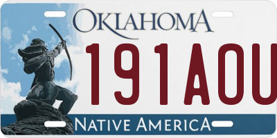 OK license plate 191AOU