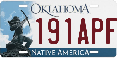 OK license plate 191APF