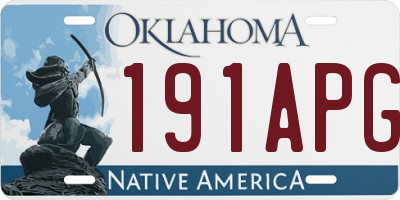 OK license plate 191APG