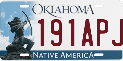 OK license plate 191APJ
