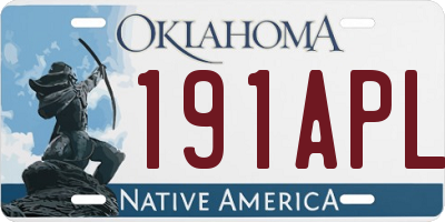 OK license plate 191APL