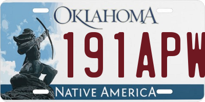 OK license plate 191APW