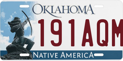 OK license plate 191AQM
