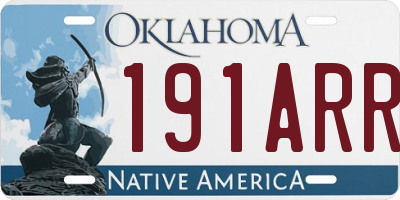 OK license plate 191ARR