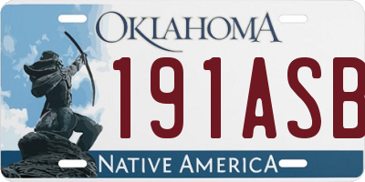 OK license plate 191ASB