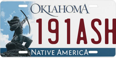 OK license plate 191ASH
