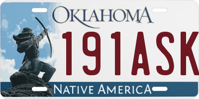 OK license plate 191ASK