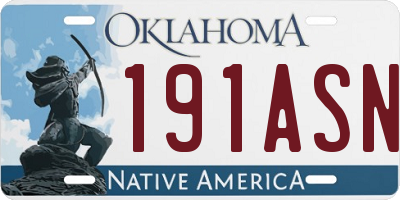 OK license plate 191ASN