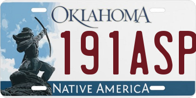 OK license plate 191ASP