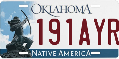 OK license plate 191AYR