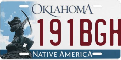 OK license plate 191BGH