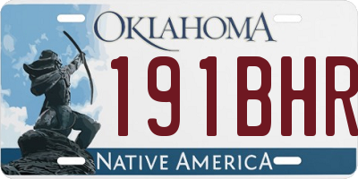 OK license plate 191BHR