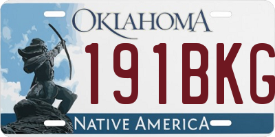 OK license plate 191BKG