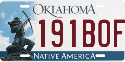 OK license plate 191BOF