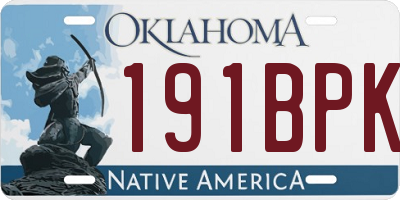 OK license plate 191BPK