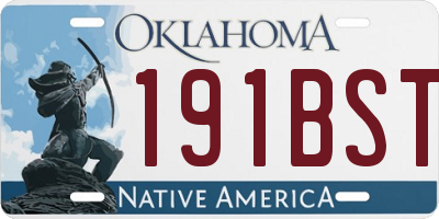 OK license plate 191BST