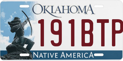 OK license plate 191BTP
