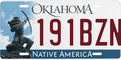 OK license plate 191BZN
