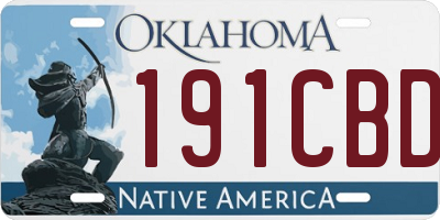 OK license plate 191CBD