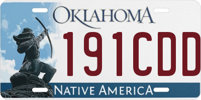 OK license plate 191CDD