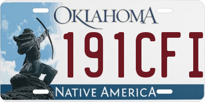 OK license plate 191CFI