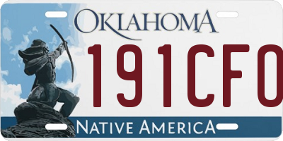 OK license plate 191CFO