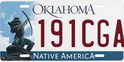 OK license plate 191CGA