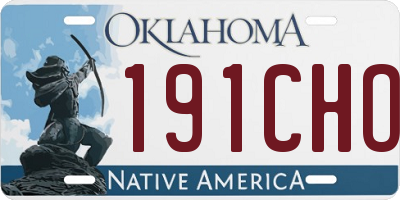 OK license plate 191CHO
