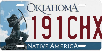 OK license plate 191CHX