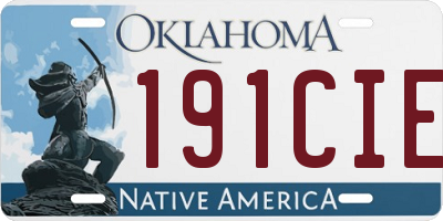 OK license plate 191CIE