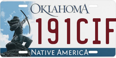 OK license plate 191CIF