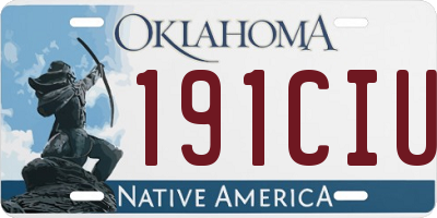 OK license plate 191CIU
