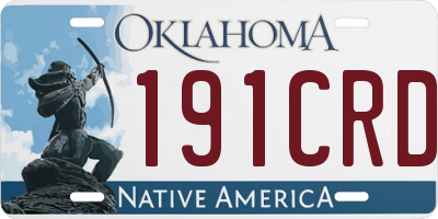 OK license plate 191CRD