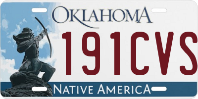 OK license plate 191CVS