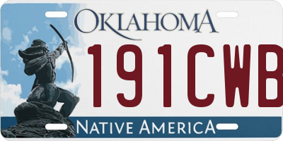 OK license plate 191CWB