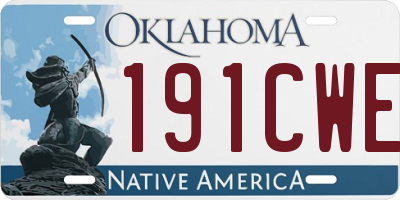 OK license plate 191CWE
