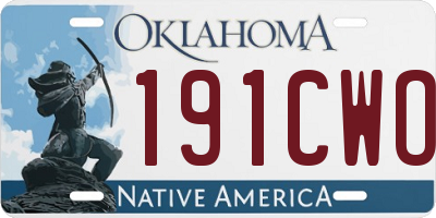 OK license plate 191CWO