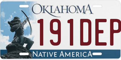 OK license plate 191DEP
