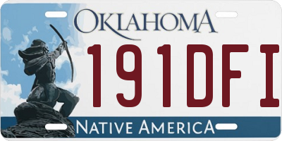 OK license plate 191DFI