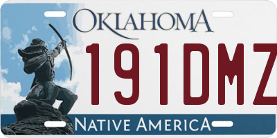 OK license plate 191DMZ